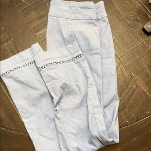 crown & ivy Pale Blue Cropped Pull-On Pants with Trim